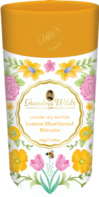GRANDMA WILD'S Lemon Shortbread Biscuits in Country Garden Tube 150g