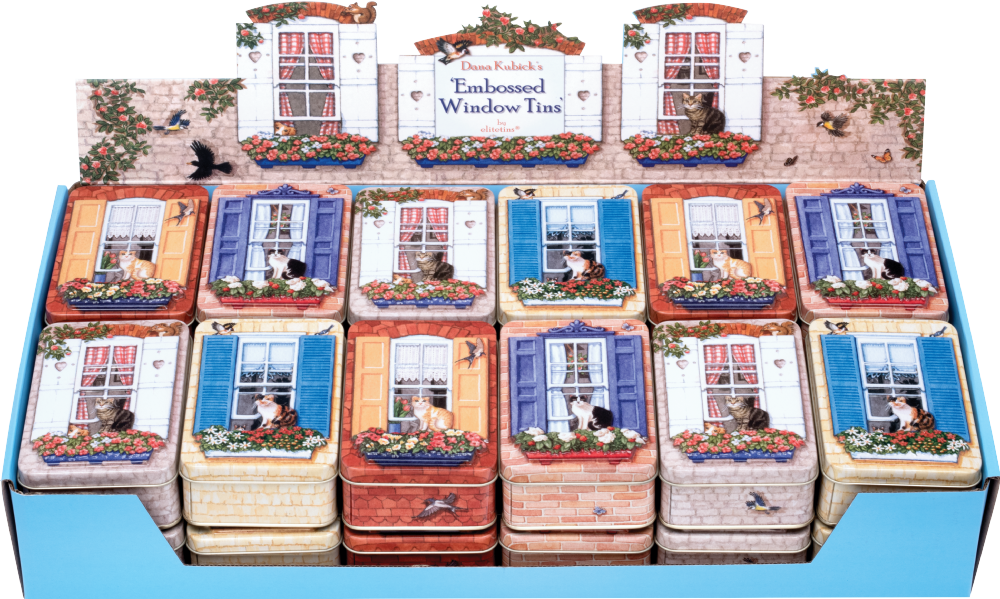 TIN TREATS Dana Kubick's Embossed Window Tin with Jelly Beans 75g