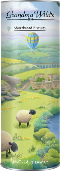 GRANDMA WILD'S Shortbread Biscuits in Lucy Pittaway Countryside Tube 200g