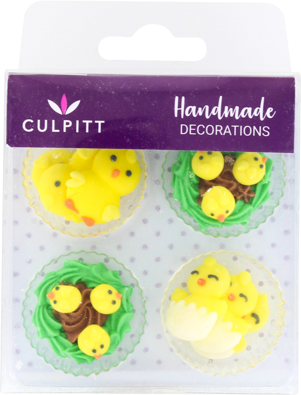 CULPITT Handmade Cake Decorations - Easter Chicks 12pc