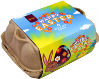 HAMES 'Happy Easter' 6 Hollow Milk Chocolate Eggs in Egg Box 150g
