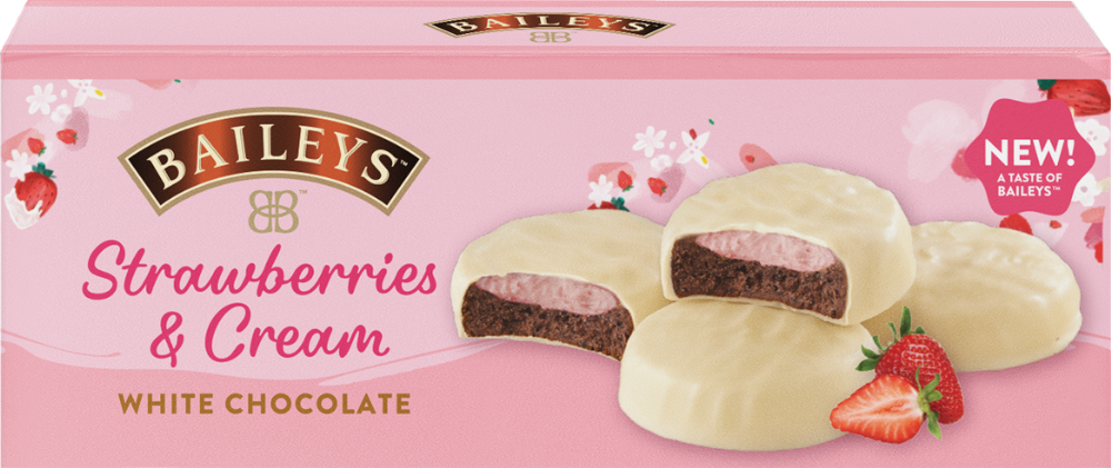 BAILEYS Strawberries & Cream Biscuits - White Chocolate 128g
