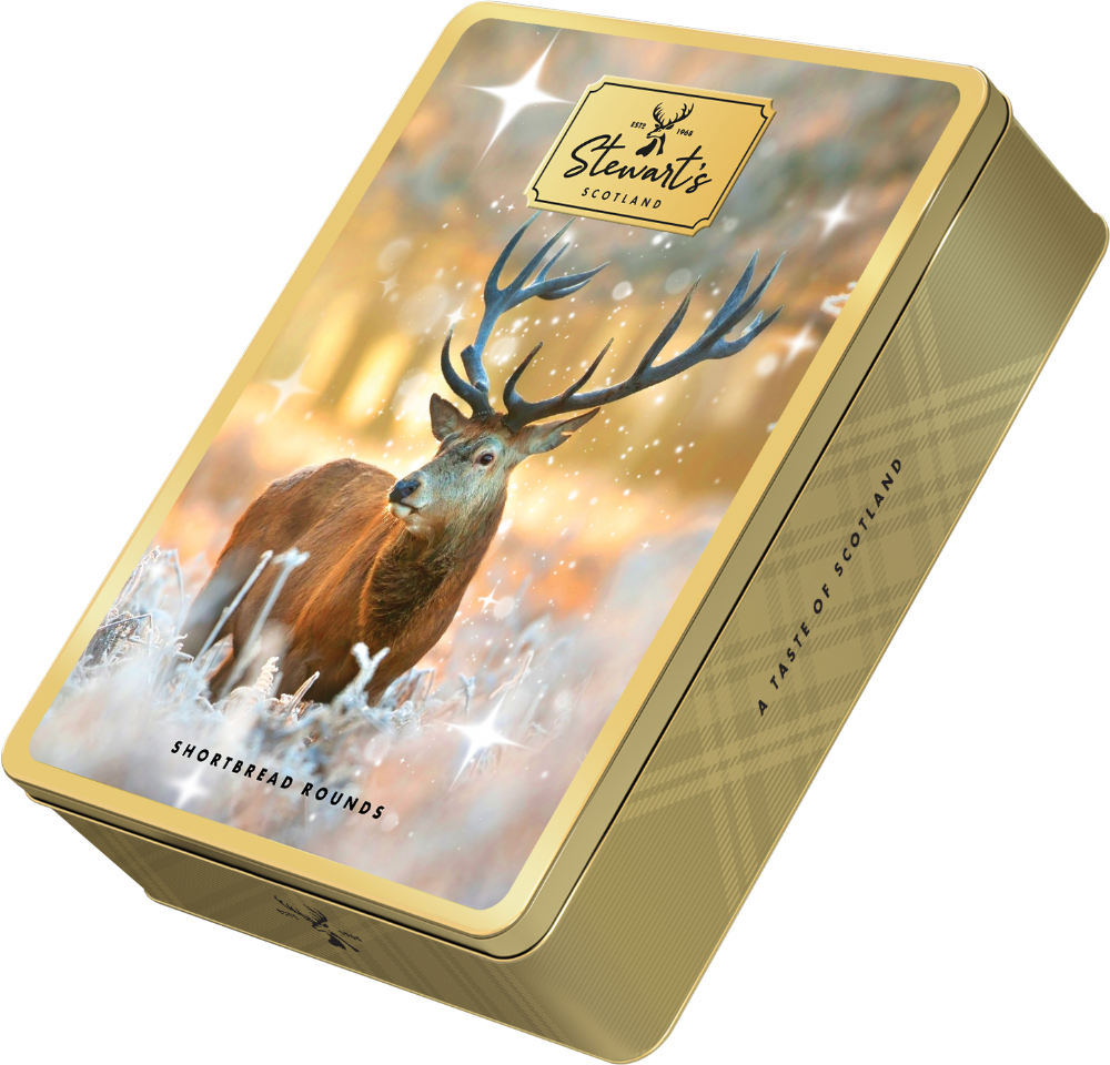STEWART'S SCOTLAND Royal Stag Golden Moment Tin 400g