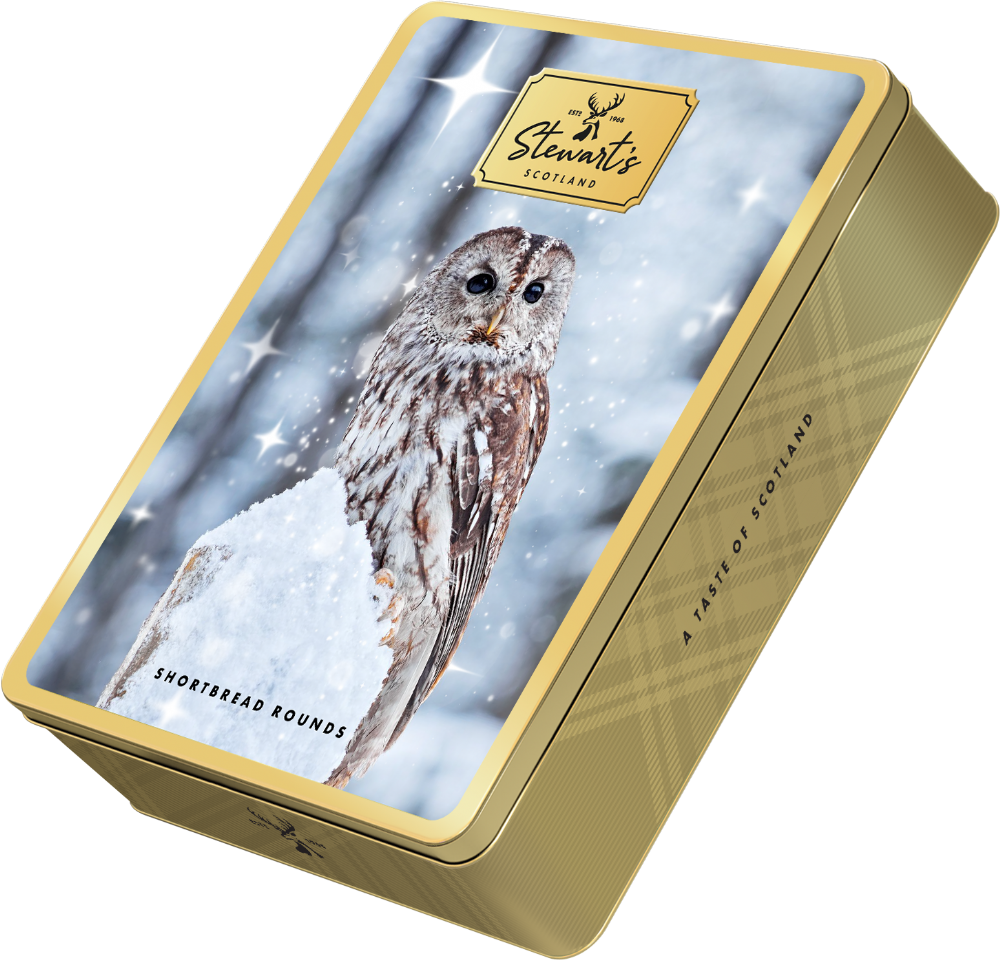 STEWART'S SCOTLAND Tawny Owl Golden Moment Tin 400g