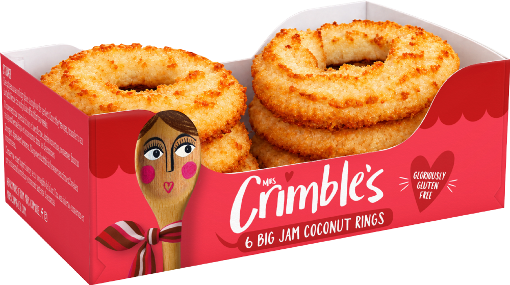 MRS CRIMBLE'S 6 Big Jam Coconut Rings 240g