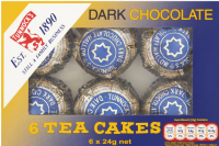 TUNNOCK'S Dark Chocolate Teacakes 6 Pack 144g