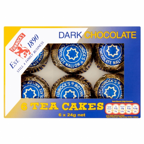 TUNNOCK'S Dark Chocolate Teacakes 6 Pack 144g