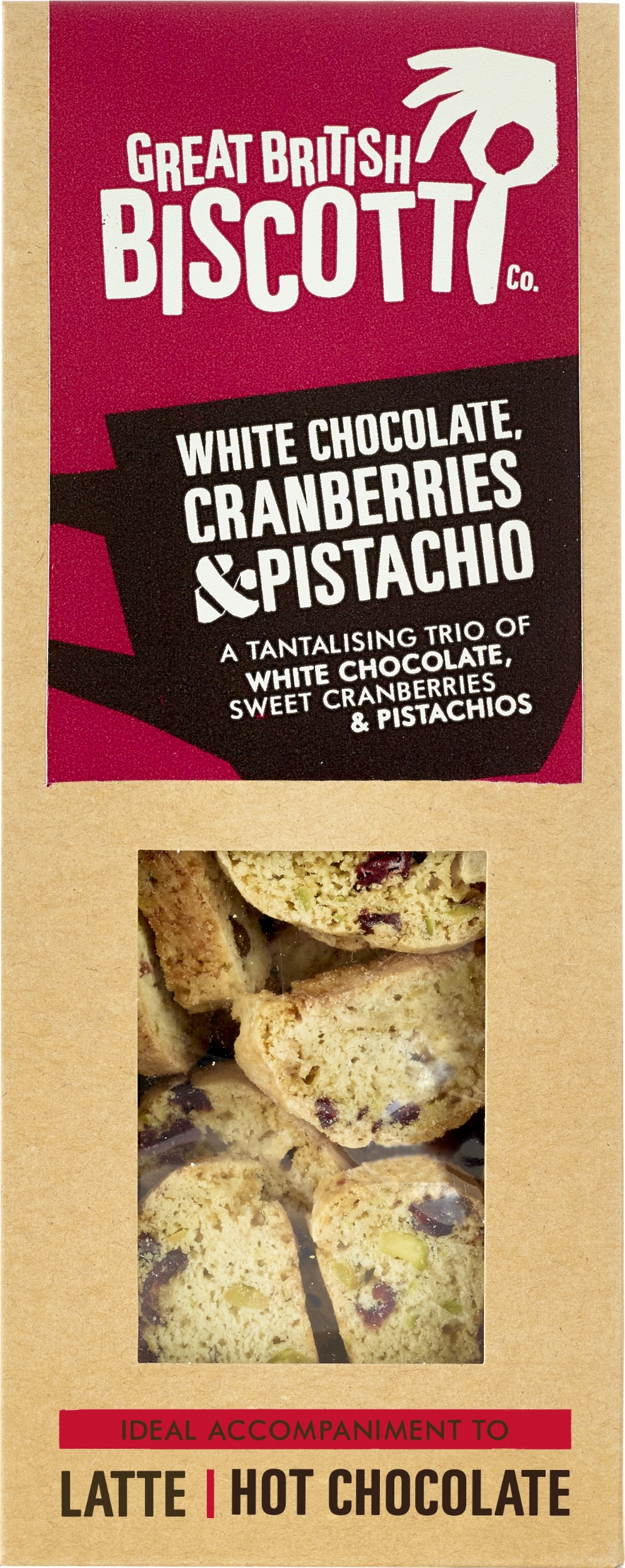 GREAT BRITISH BISCOTTI CO. White Choc/Cran/Pistachio 100g (5060387030491)