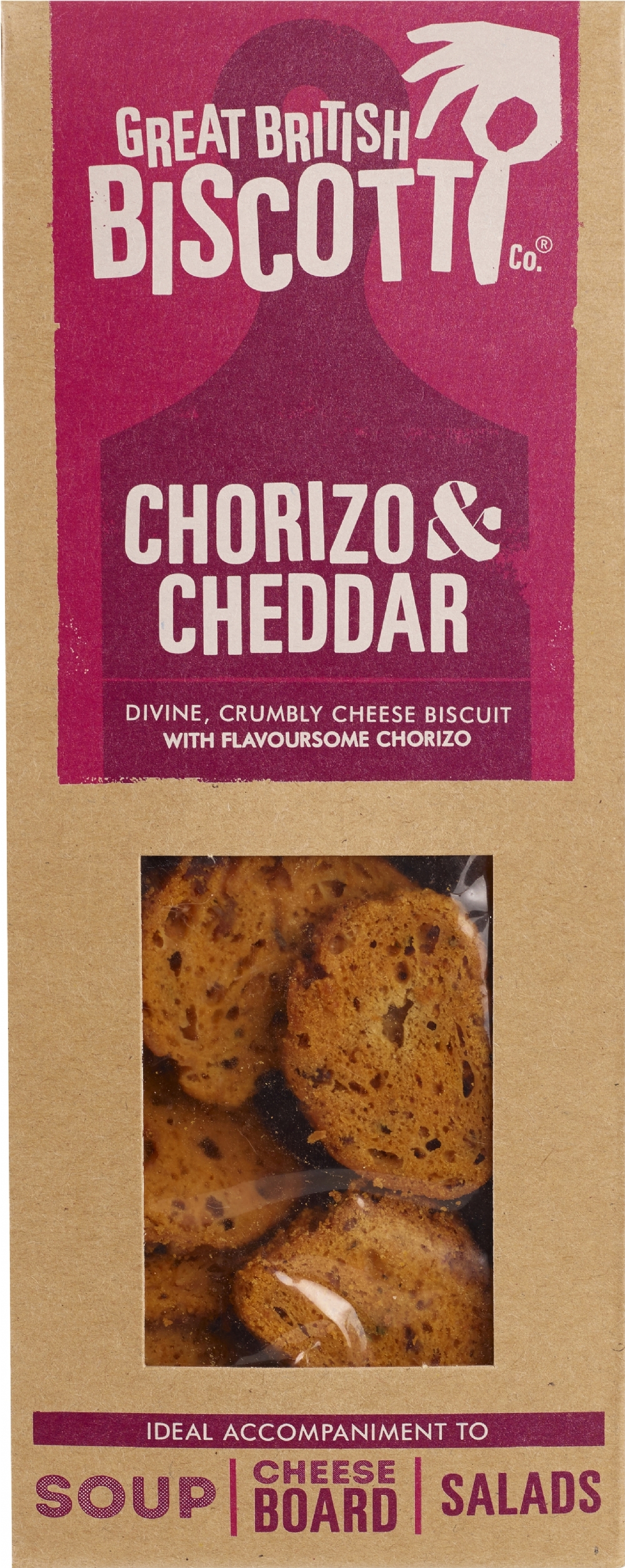 GREAT BRITISH BISCOTTI CO. Chorizo & Cheddar Biscotti 100g (5060387030606)