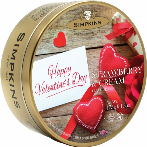 SIMPKINS Strawb & Cream Flavour Drops - Happy Valentines175g