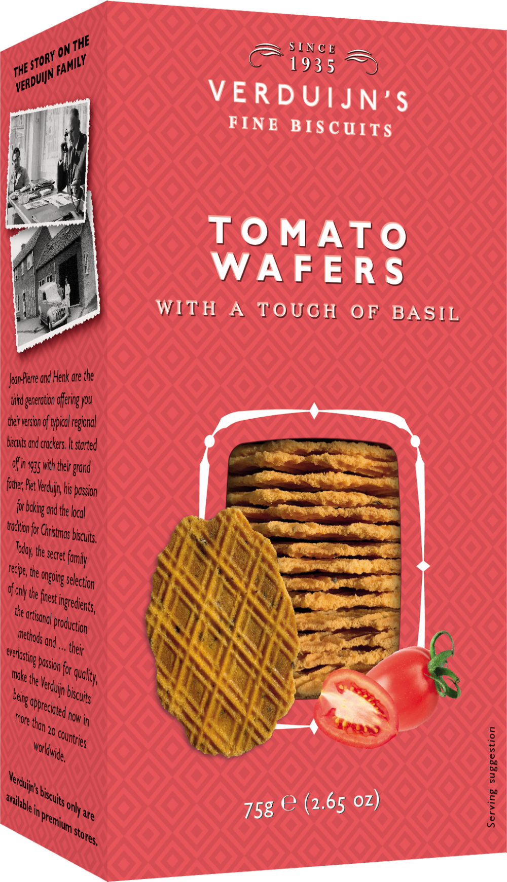 Verduijn's Tomato Wafers with Basil 75g