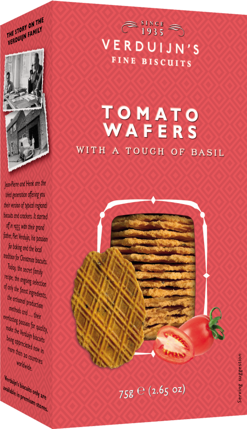 VERDUIJN'S Tomato Wafers with Basil 75g