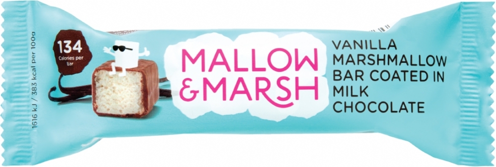 MALLOW & MARSH Vanilla Marshmallow Bar / Milk Choc 35g (5060374400108)