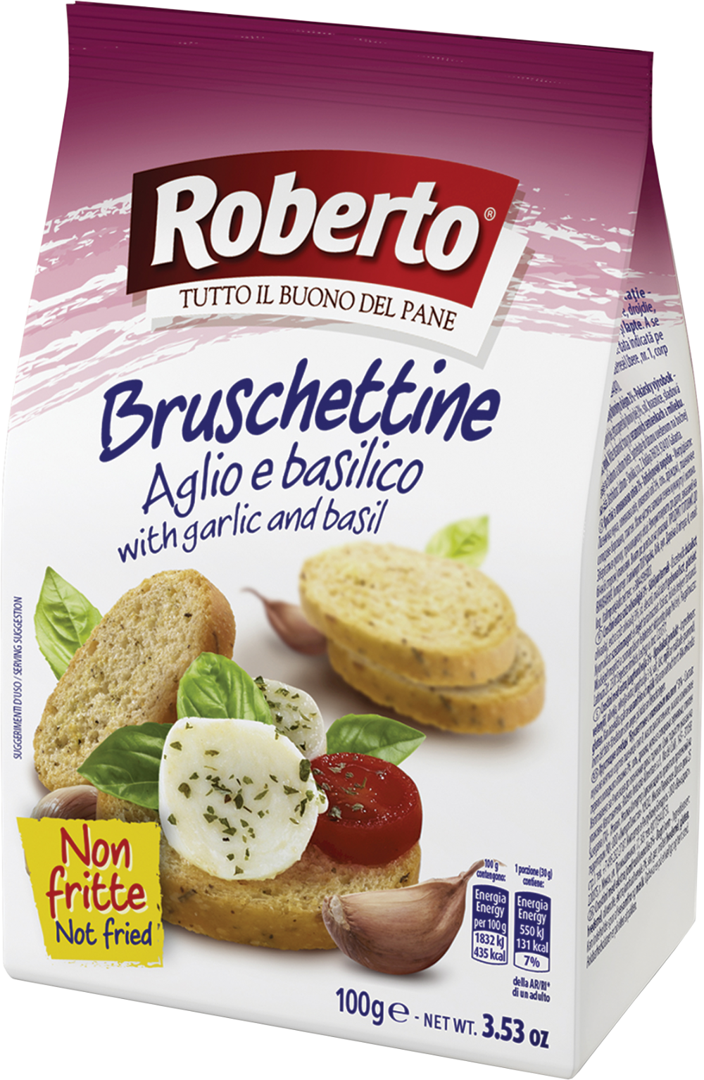 ROBERTO Bruschettine - Garlic & Basil 100g (8003490044822)