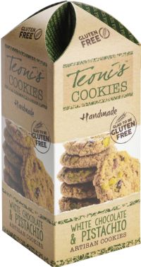 TEONI'S Gluten Free White Chocolate & Pistachio Oat Crumble Cookies 200g