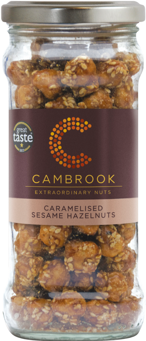 CAMBROOK Caramelised Sesame Hazelnuts - Jar 160g