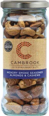CAMBROOK Hickory Smoke Seasoned Almonds & Cashews - Jar 180g