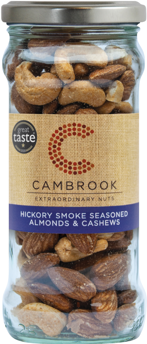 CAMBROOK Hickory Smoke Seasoned Almonds & Cashews - Jar 180g