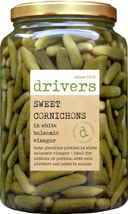 DRIVER'S Sweet Cornichons in Balsamic Vinegar XXL Jar 1700g