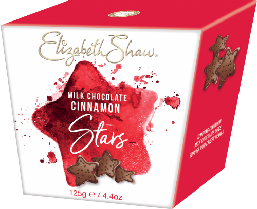 ELIZABETH SHAW Milk Chocolate Cinnamon Stars 125g