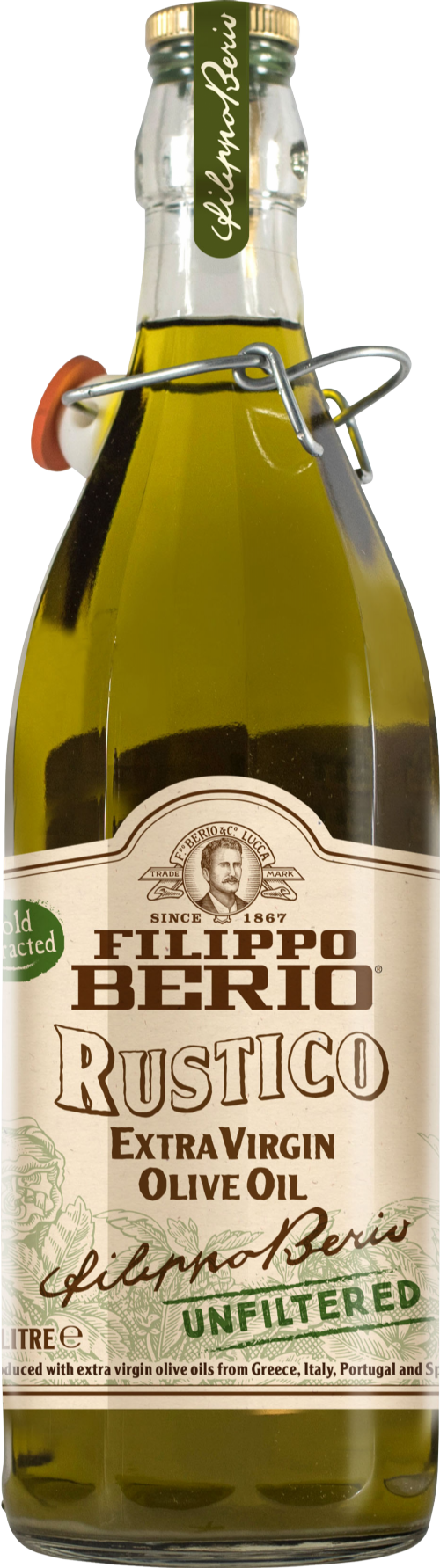 FILIPPO BERIO Rustico Virgin Olive Oil Swing Top Bottle 1L