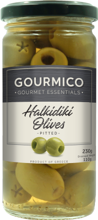 GOURMICO Halkidiki Pitted Green Olives 230g