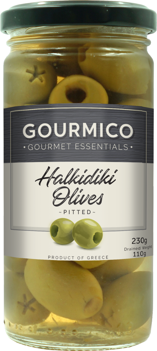 GOURMICO Halkidiki Pitted Green Olives 230g
