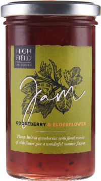 HIGHFIELD PRESERVES Gooseberry & Elderflower Jam 320g