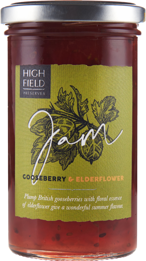 HIGHFIELD PRESERVES Gooseberry & Elderflower Jam 320g