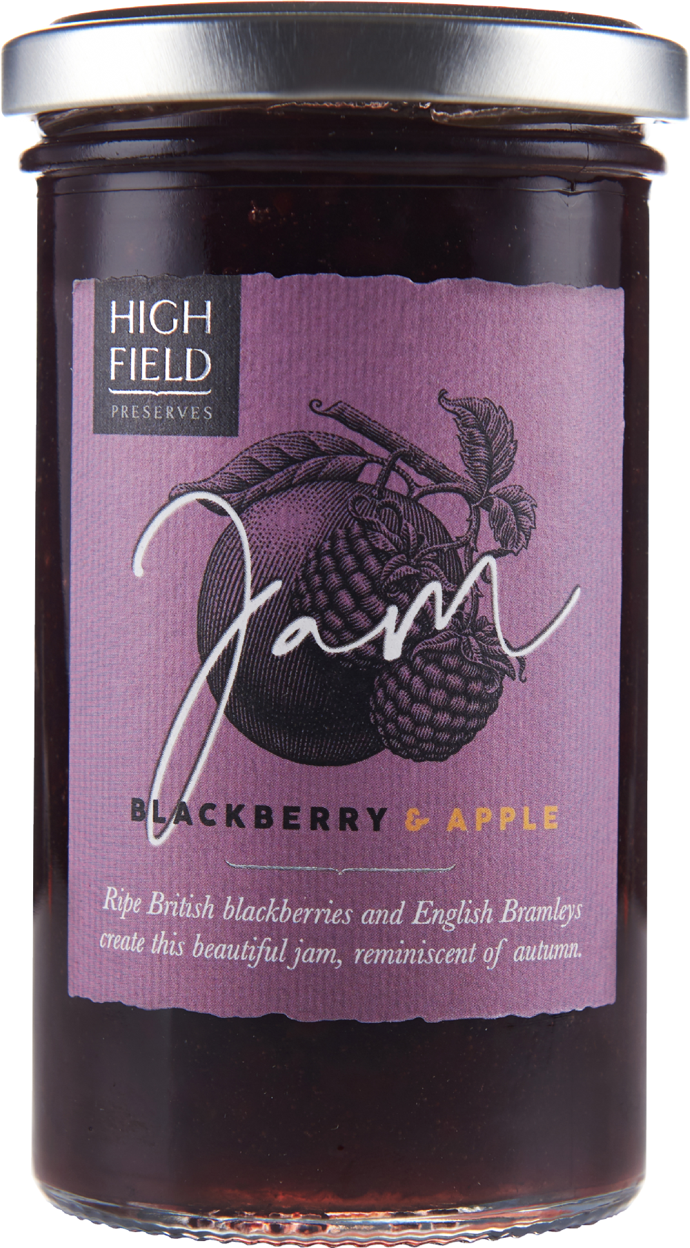 HIGHFIELD PRESERVES Blackberry & Apple Jam 320g (5024962090218)