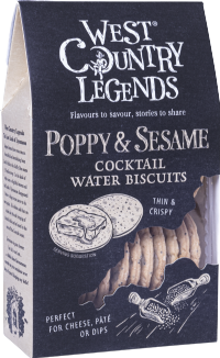 WEST COUNTRY LEGENDS Poppy & Sesame Cocktail Water Biscuits 100g