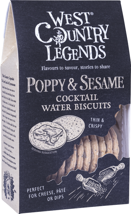 WEST COUNTRY LEGENDS Poppy & Sesame Cocktail Water Bisc 100g