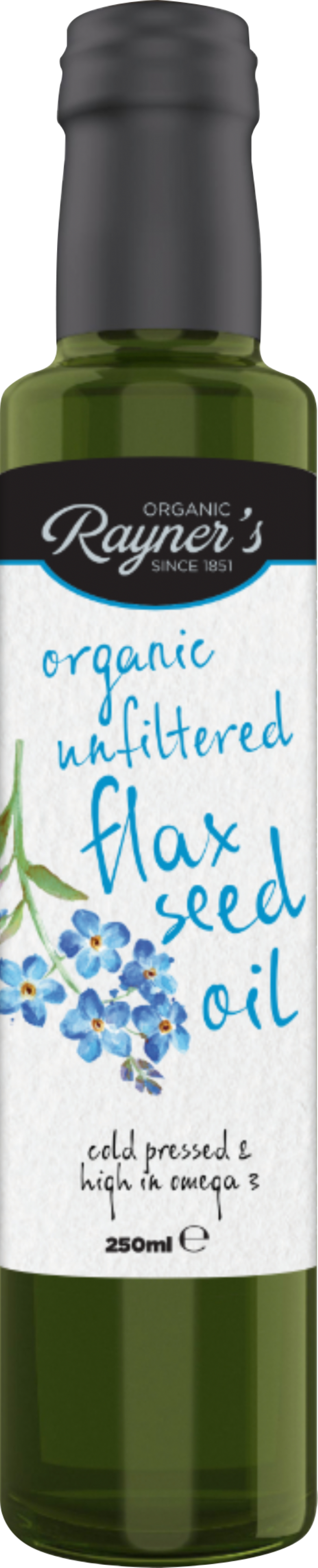 RAYNER'S Organic Unfiltered Flax Seed Oil 250ml (5019998632525)