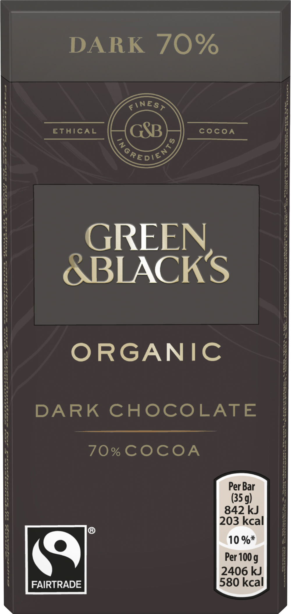 GREEN & BLACK'S Organic Dark 70% Chocolate Bar 35g