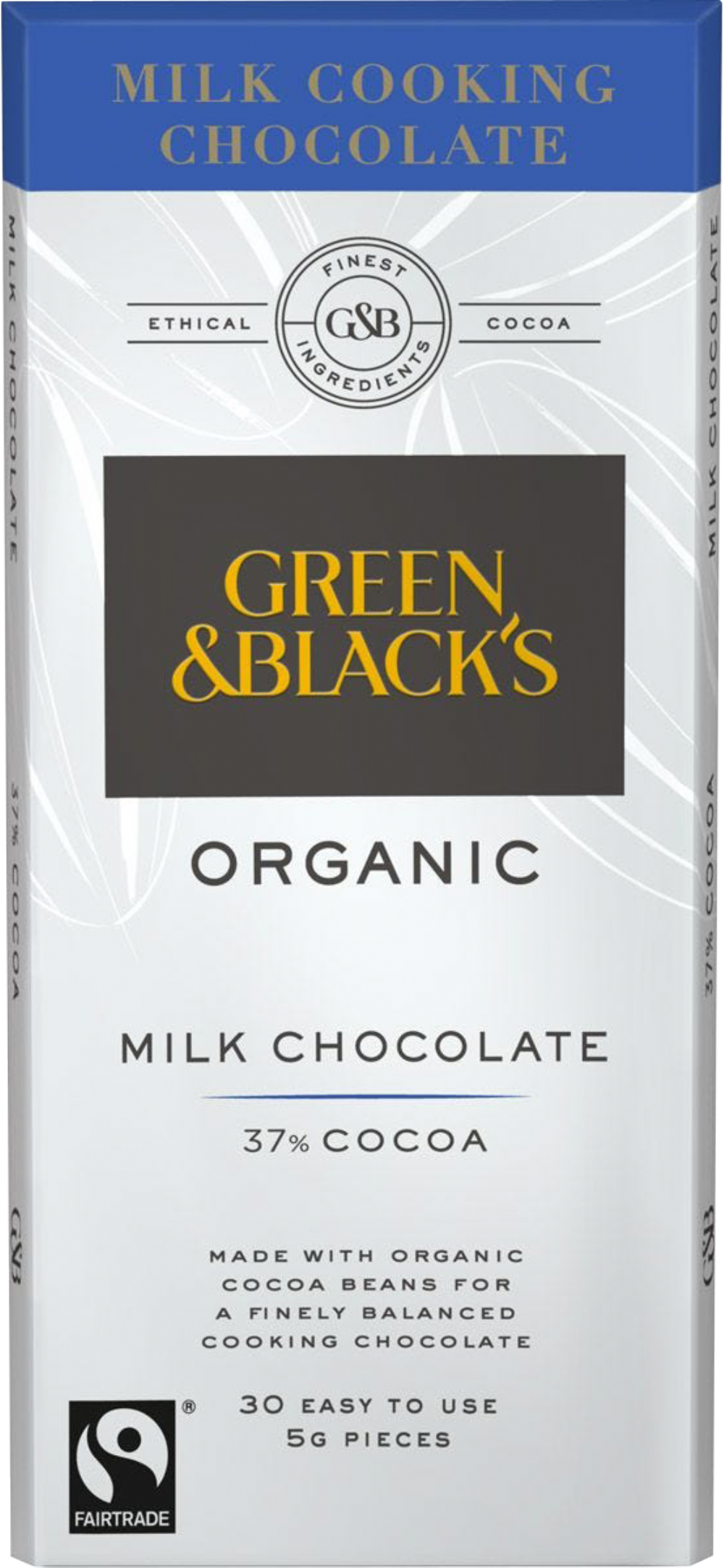 GREEN & BLACK'S Organic Milk Cooks' Chocolate 37% Cocoa 150g