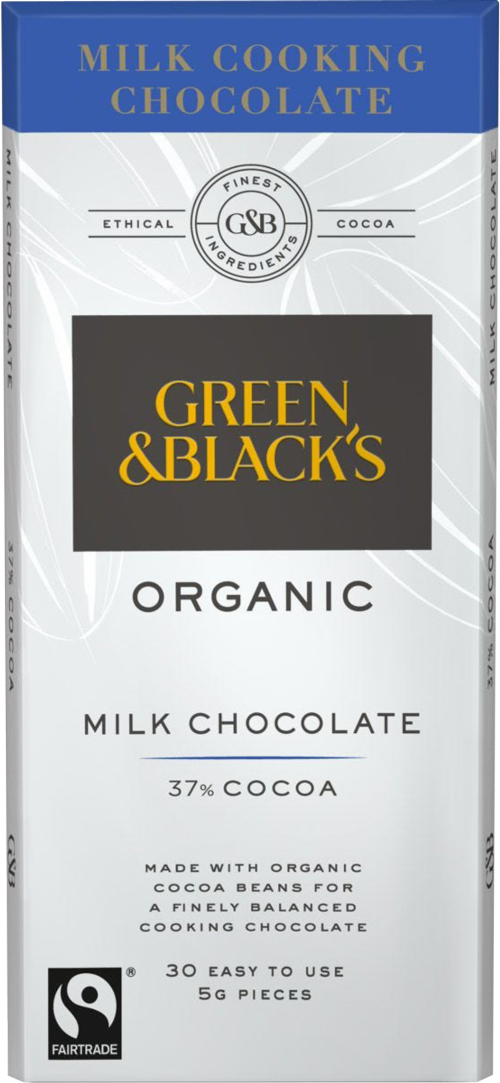 GREEN & BLACK'S Organic Milk Cooks' Chocolate 37% Cocoa 150g
