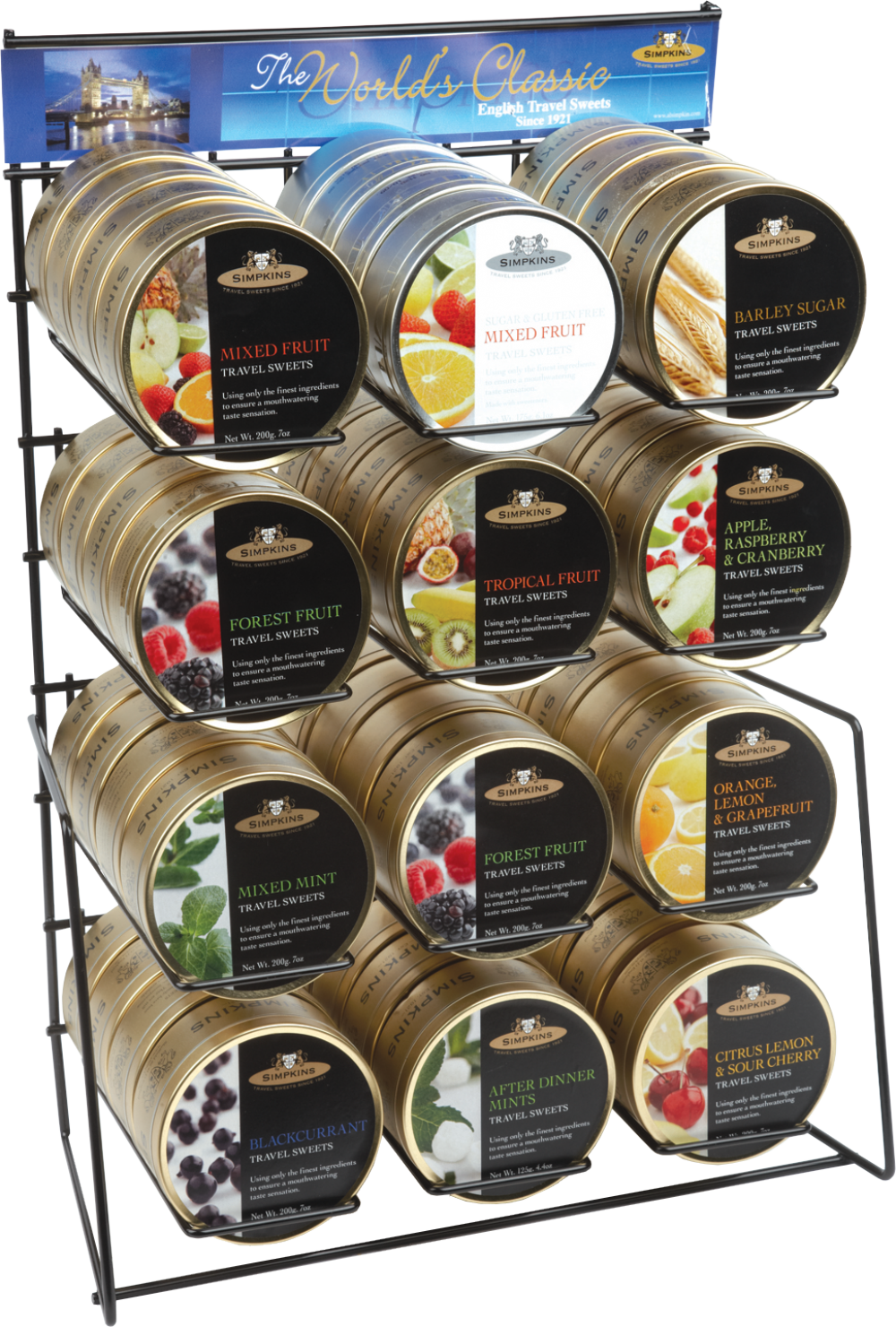 Simpkins Travel Sweets Display Stand - 12 Facings