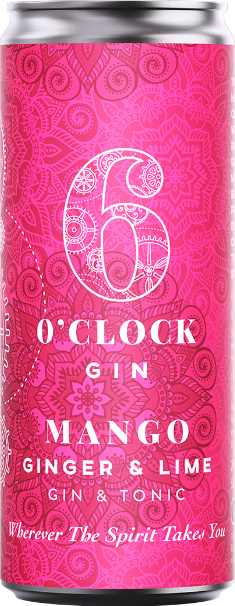SIX O'CLOCK Mango, Ginger & Lime G & T -  Can 7% ABV 250ml (5060093991871)