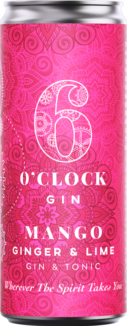 SIX O'CLOCK Mango, Ginger & Lime G & T - Can 7% ABV 250ml