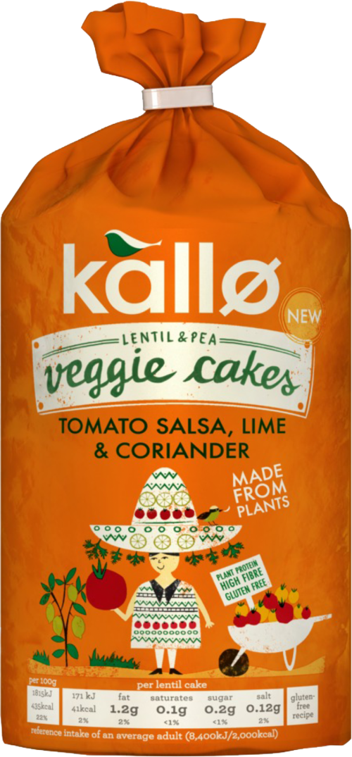 KALLO Lentil/Pea Veggie Cakes - Salsa, Lime & Coriander 122g