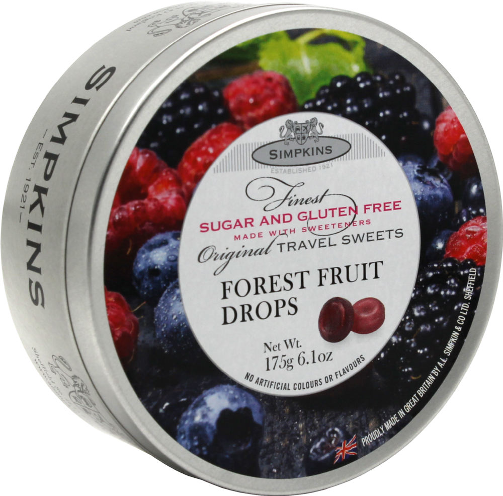 SIMPKINS Sugar Free Forest Fruit Drops 175g (5011563001934)