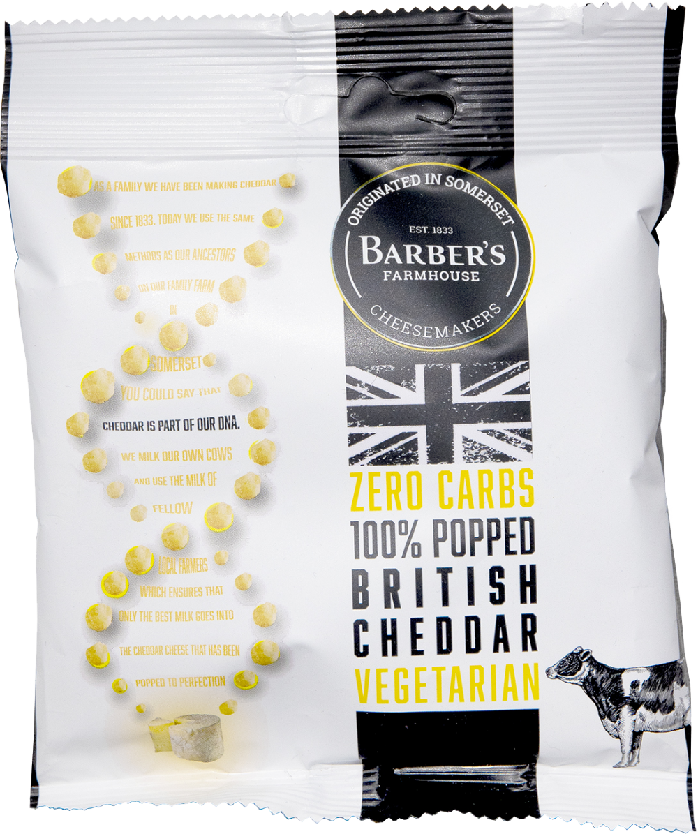 BARBER'S FARMHOUSE 100% Popped British Cheddar Snack 20g (5001669465990)