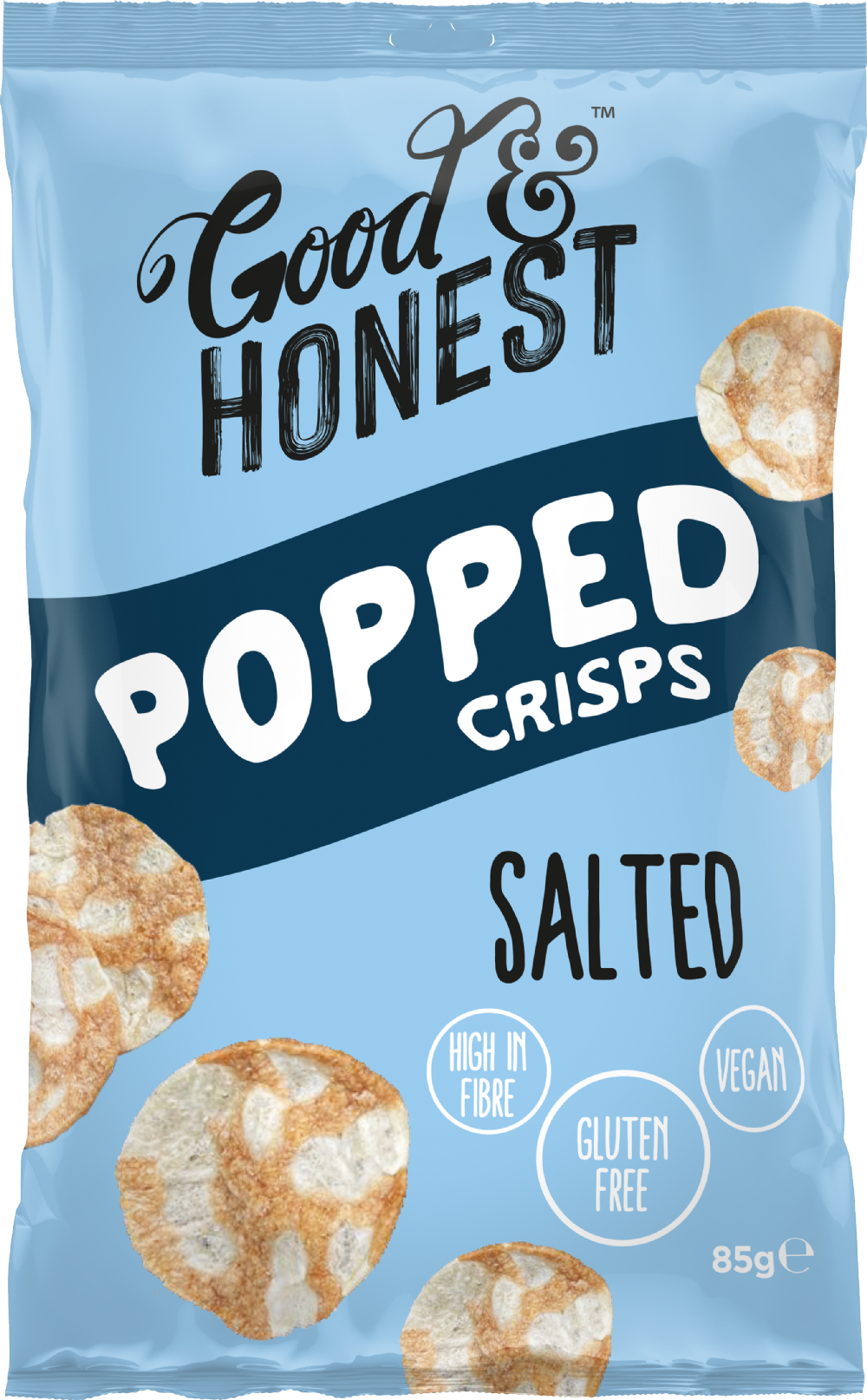 GOOD & HONEST Popped Crisps - Salted 85g (5060326870812)