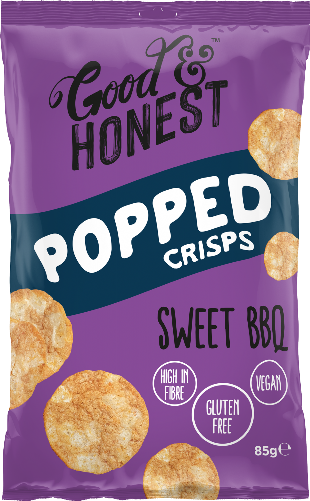 GOOD & HONEST Popped Crisps - Sweet BBQ 85g (5060326870805)