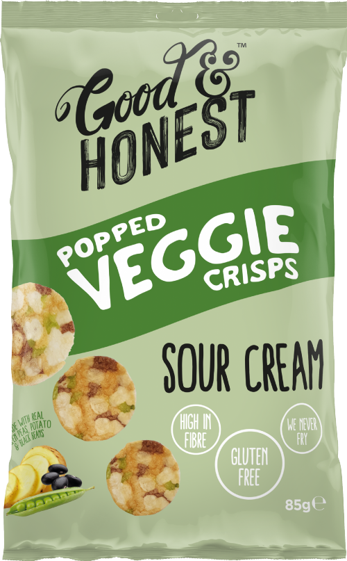 GOOD & HONEST Popped Veggie Crisps - Sour Cream 85g