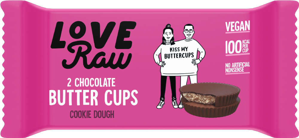 LOVERAW 2 Chocolate Butter Cups - Cookie Dough 34g (5060462260386)