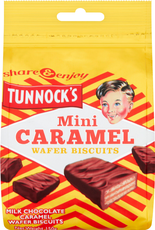TUNNOCK'S Mini Caramel Wafers - Pouch 150g