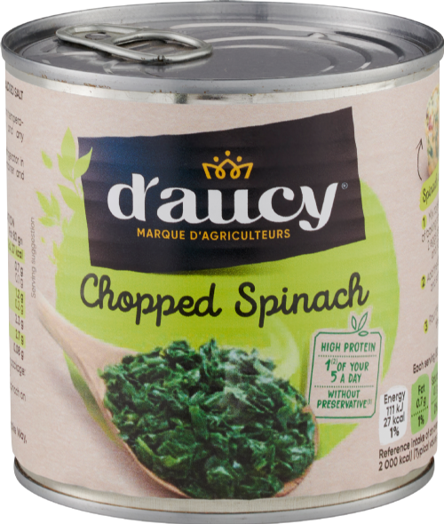 D'AUCY Chopped Spinach 380g