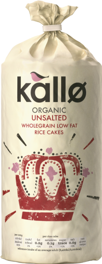 KALLO Thick Slice Rice Cakes - Unsalted 130g