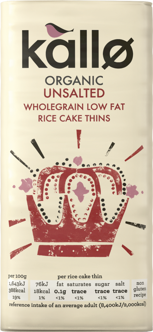 KALLO Thin Slice Rice Cakes - Unsalted 130g